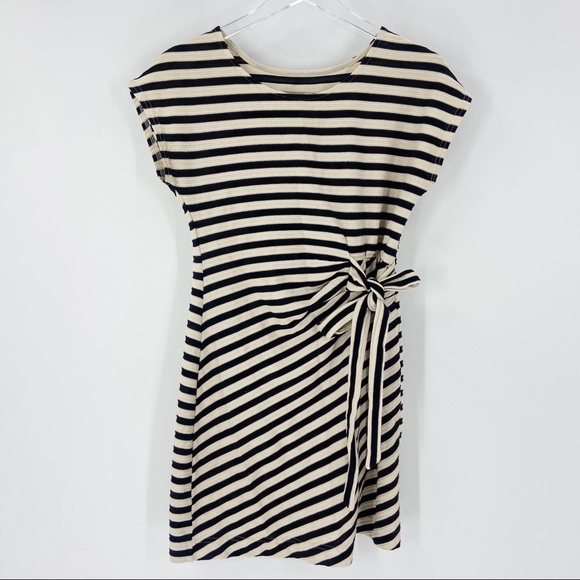 Anthropologie Dresses & Skirts - Saturday Sunday Anthro Black Cream Striped Dress Womens XS Short Sleeves